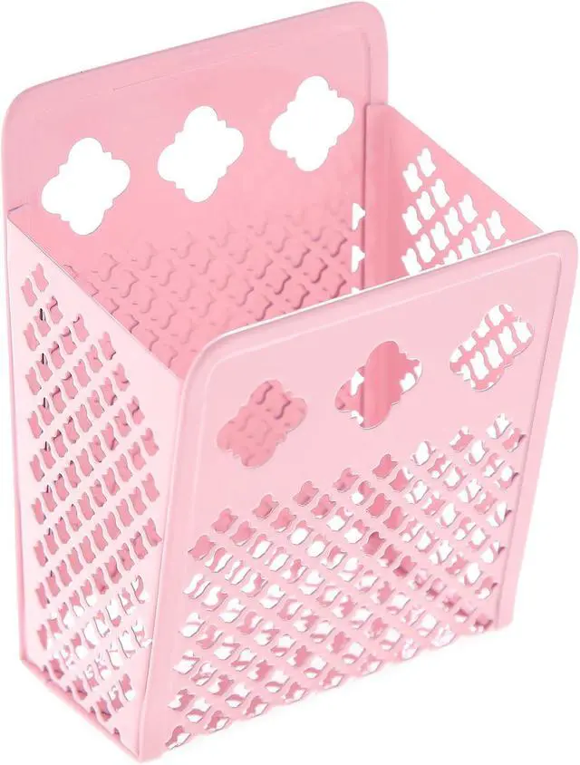 Alt view image 5 of 6 - Magnetic Pen Holder, Mesh Metal Strong Magnet Dry Erase Marker Holder Pencil Organizer Small Items Basket for Refrigerator, Whiteboard, Locker Accessories-Pink, Pack of 1, Blush, New-Z008