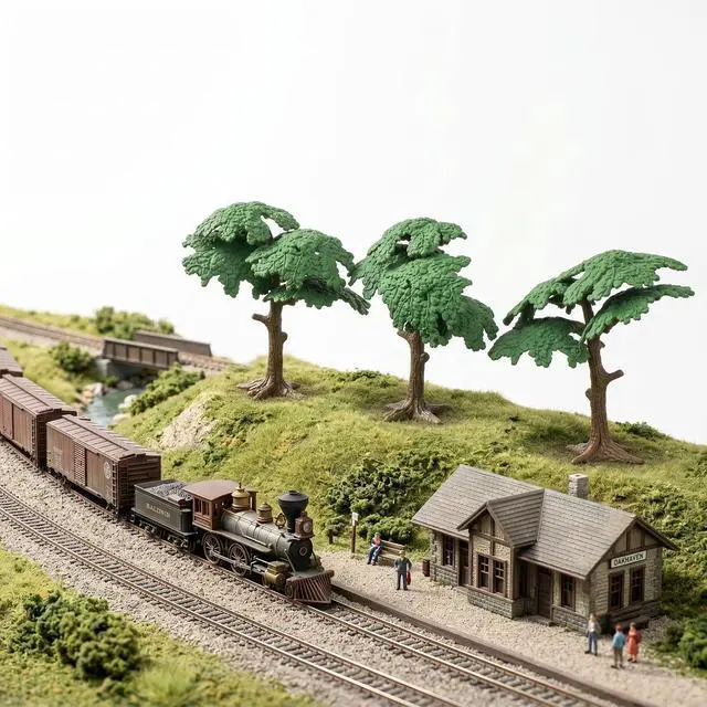 Alt view image 2 of 7 - DOITOOL 3Pcs Fake Trees Model Cypress Miniature Artificial Tree Train Miniature Scenery Architecture Trees Railroad Diorama Tree Fake Plants for DIY Scenery Landscape Dollhouse