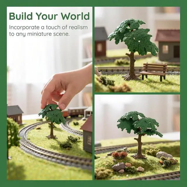 Alt view image 5 of 7 - DOITOOL 3Pcs Fake Trees Model Cypress Miniature Artificial Tree Train Miniature Scenery Architecture Trees Railroad Diorama Tree Fake Plants for DIY Scenery Landscape Dollhouse