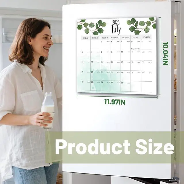 Alt view image 2 of 7 - 2025.12-2027.7 Aesthetic Magnetic Calendar for Refrigerator, Fridge Magnet Runs Until July 2027 - The Perfect Monthly Magnetic for Easy Organizing - Greenery Design