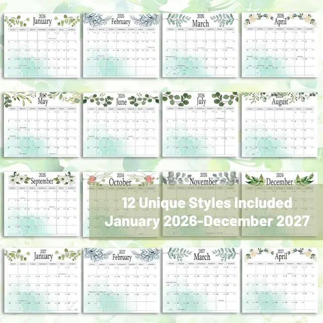 Alt view image 3 of 7 - 2025.12-2027.7 Aesthetic Magnetic Calendar for Refrigerator, Fridge Magnet Runs Until July 2027 - The Perfect Monthly Magnetic for Easy Organizing - Greenery Design