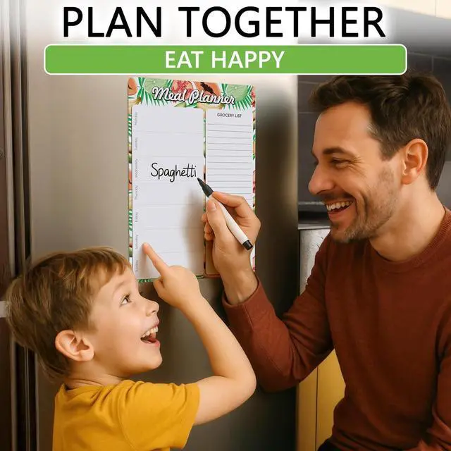 Alt view image 6 of 7 - Weekly Meal Planner for Fridge 8x12 - Magnetic Dry Erase Menu White Board | Weekly Menu Magnet Fridge - Weekly Dinner Menu Whiteboard for Fridge - Meal Plan Magnet Grocery Shopping List Reusable Vinyl
