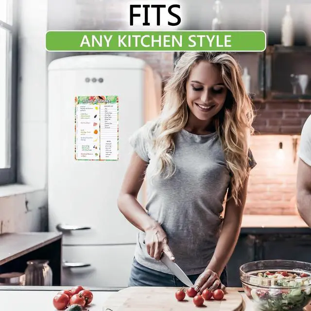 Alt view image 3 of 7 - Weekly Meal Planner for Fridge 8x12 - Magnetic Dry Erase Menu White Board | Weekly Menu Magnet Fridge - Weekly Dinner Menu Whiteboard for Fridge - Meal Plan Magnet Grocery Shopping List Reusable Vinyl