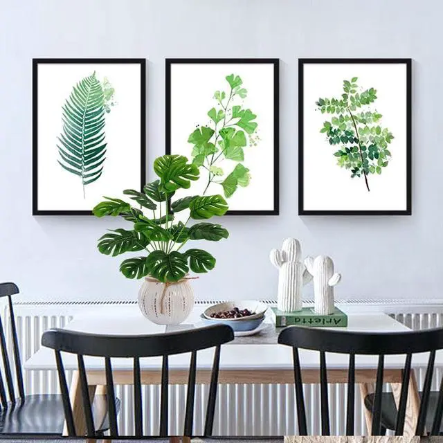Alt view image 3 of 6 - Artificial Monstera Plants, Fake Tropical Turtle Leaf Greenery Shrubs Decor Plant Faux Palm Tree Leaves Stems for Outdoor Indoor Decor Home Garden Party Wedding Bedroom Room Office Decoration 1 Pack