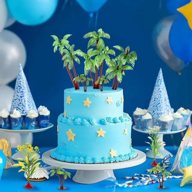 Alt view image 5 of 7 - 20 Pcs Miniature Palm Tree Decor Mini Fake Trees Cake Decorations | Model Trees for Craft Plastic Rainforest Diorama Supplies Artificial Coconut Tree Hawaiian Cake Decoration Plant Cake Toppers