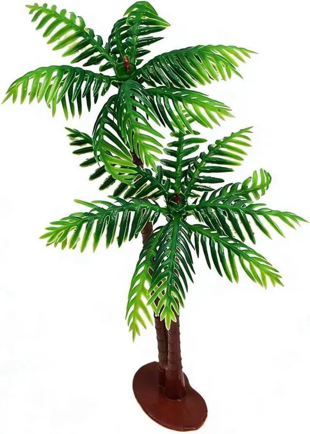 Alt view image 2 of 6 - 5Pcs Imitation Palm Tree, Tropical Mini Palm Mini Tree Figurines Rainforest Diorama Supplies Fake Palm Fairy Garden Outdoor, Coconut Indoor Banquet Hawaii