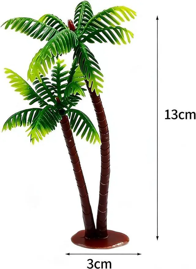 Alt view image 3 of 6 - 5Pcs Imitation Palm Tree, Tropical Mini Palm Mini Tree Figurines Rainforest Diorama Supplies Fake Palm Fairy Garden Outdoor, Coconut Indoor Banquet Hawaii