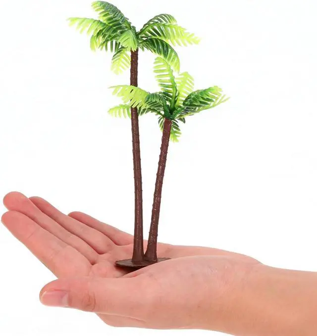 Alt view image 6 of 6 - 5Pcs Imitation Palm Tree, Tropical Mini Palm Mini Tree Figurines Rainforest Diorama Supplies Fake Palm Fairy Garden Outdoor, Coconut Indoor Banquet Hawaii