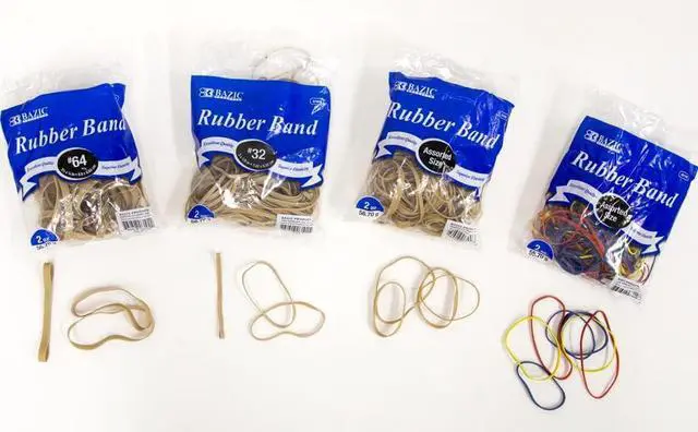 Alt view image 5 of 6 - BAZIC Products Assorted Size & Color Rubber Bands, 2 oz Bag | Stretch to bundle papers, Cards, Cash, Supplies
