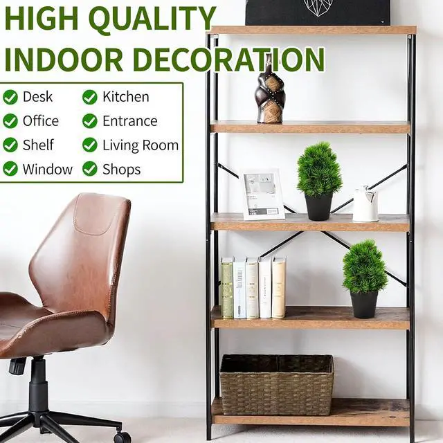 Alt view image 6 of 7 - 2 Pack Realistic Artificial Potted Plants Simulation Welcoming Pine,9.5" Small Faux Greenery for Desk Office Home Christmas Decorations, Pet Friendly Faux Cedar Shrubs in Pot (Maintenance Free)