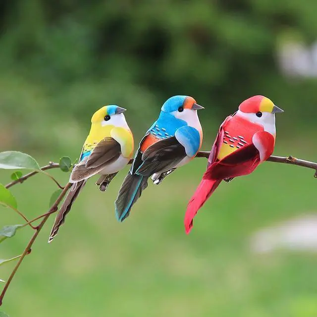 Alt view image 5 of 5 - 12pcs Artificial Spring Birds Clip on Colorful Bird for Crafts Christmas Tree Ornaments Decoration Season Decor (Assorted Colors)