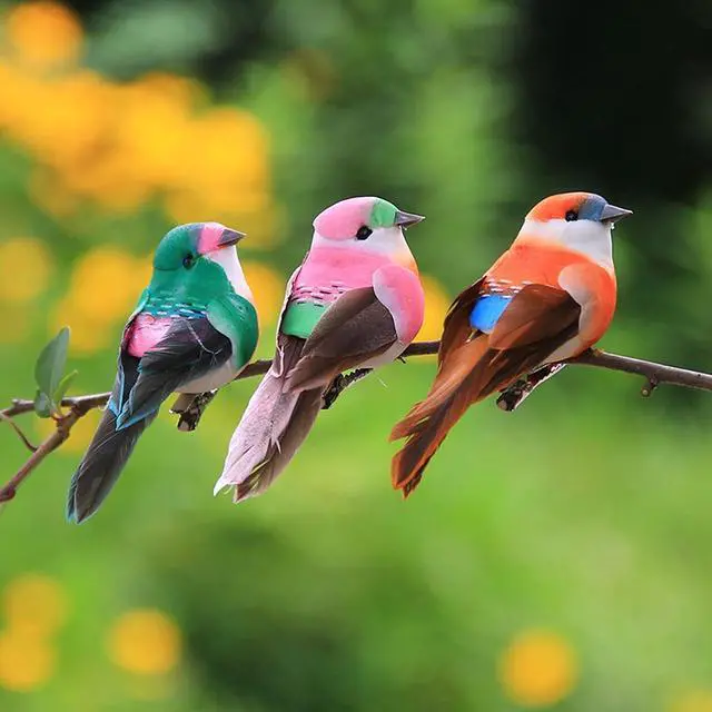 Alt view image 4 of 5 - 12pcs Artificial Spring Birds Clip on Colorful Bird for Crafts Christmas Tree Ornaments Decoration Season Decor (Assorted Colors)
