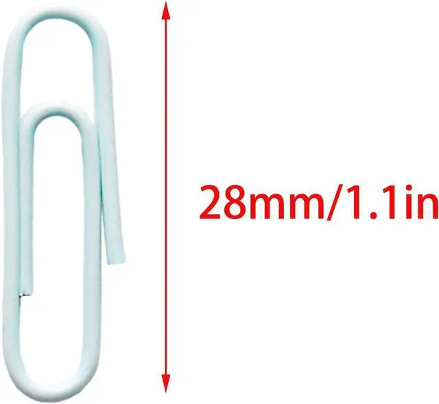 Alt view image 2 of 7 - 100 Pcs Light Blue Paper Clips, 1.1 Inch (28mm) Colorful Paperclips | Vinyl Coated, Colored Paper Clips, Rust Proof, for Office, School, DIY, Bookmarks and Document Organization