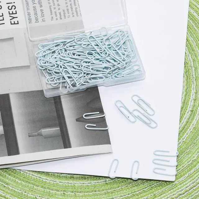 Alt view image 5 of 7 - 100 Pcs Light Blue Paper Clips, 1.1 Inch (28mm) Colorful Paperclips | Vinyl Coated, Colored Paper Clips, Rust Proof, for Office, School, DIY, Bookmarks and Document Organization