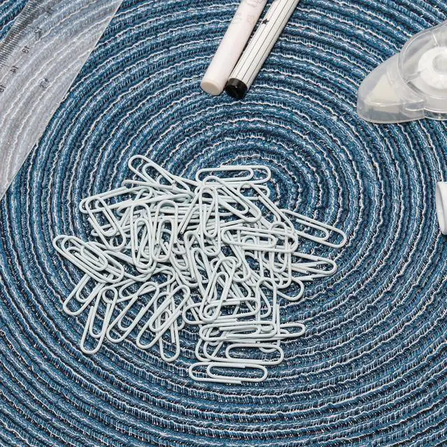 Alt view image 4 of 7 - 100 Pcs Light Blue Paper Clips, 1.1 Inch (28mm) Colorful Paperclips | Vinyl Coated, Colored Paper Clips, Rust Proof, for Office, School, DIY, Bookmarks and Document Organization