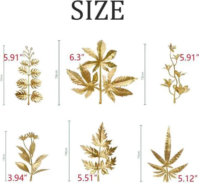 Alt view image 2 of 7 - 30PCS Mixed Mini Artificial Leaves 6 Types Golden Leaves 5in Fake Gold Plants Flowers for Wedding Party Table Decorations DIY Wreath Crafts Christmas Tree Filler