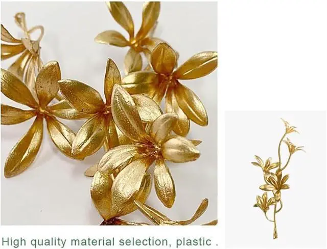 Alt view image 3 of 7 - 30PCS Mixed Mini Artificial Leaves 6 Types Golden Leaves 5in Fake Gold Plants Flowers for Wedding Party Table Decorations DIY Wreath Crafts Christmas Tree Filler