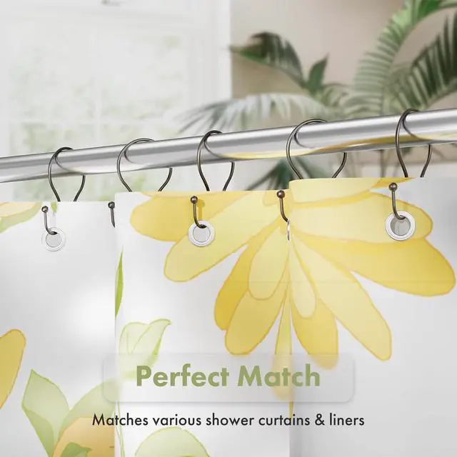 Alt view image 6 of 7 - AmazerBath Shower Curtain Hooks Black Shower Curtain Rings, Simple Double Hook Shower Curtain Hooks Rust Proof, Smooth Sturdy Metal Shower Hooks for Shower Curtain Rod, 12 Pcs Shower Rod Hooks