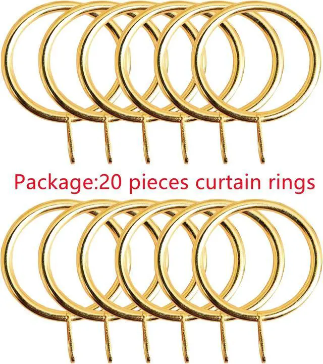 Alt view image 3 of 5 - 20 Pieces 1.5 inch Internal Diameter Metal Drapery Curtain Rings Curtain Hanging Rings for Window Door Shower Curtain, (Gold)