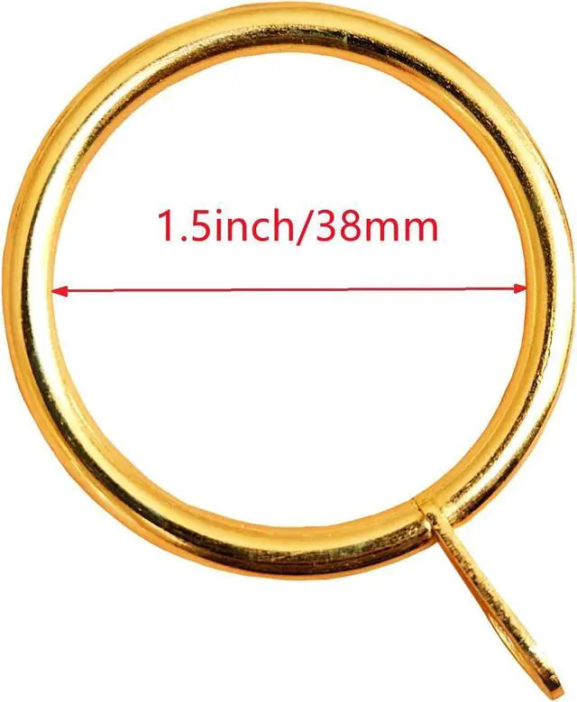 Alt view image 2 of 5 - 20 Pieces 1.5 inch Internal Diameter Metal Drapery Curtain Rings Curtain Hanging Rings for Window Door Shower Curtain, (Gold)