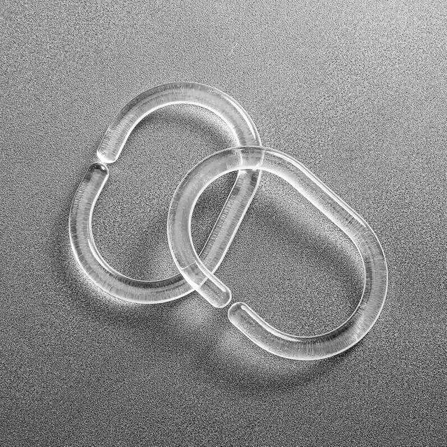 Alt view image 3 of 7 - 48 PCS Shower Curtain Rings, Plastic Clear Shower Curtain Hooks, C-Shaped Rings Hook Hanger for Shower Curtain Bathroom Window Rod