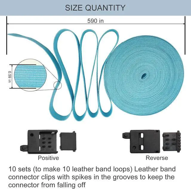 Alt view image 3 of 7 - Trash Can Bands, DIY Adjustable-Length Long Rubber Bands, Non-Slip Trash Can Elastic Bands, 0.59 IN Width Fits All Trash Can Ban Sizes, 590 IN Length (Includes 10 Connecting Clips)