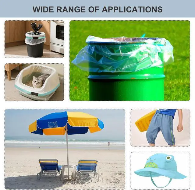Alt view image 7 of 7 - Trash Can Bands, DIY Adjustable-Length Long Rubber Bands, Non-Slip Trash Can Elastic Bands, 0.59 IN Width Fits All Trash Can Ban Sizes, 590 IN Length (Includes 10 Connecting Clips)