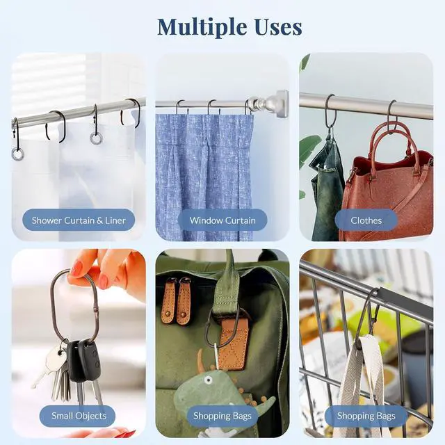 Alt view image 7 of 7 - Bathway Shower Curtain Rings, Shower Curtain Hooks Bronze Curtain Rings 12 Pcs Anti-Drop Shower Rings for Curtain, Metal Shower Curtain Rings Rust Proof, Shower Hooks for Shower Curtain Rod