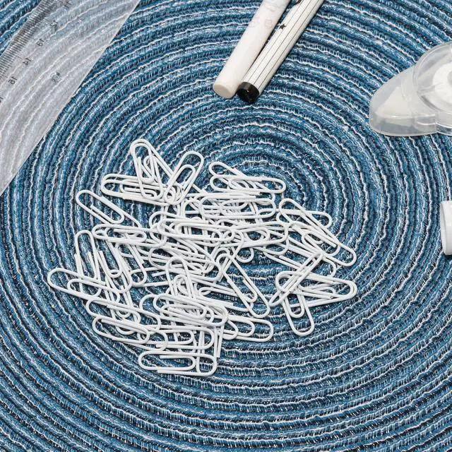 Alt view image 4 of 7 - 100 Pcs White Paper Clips, 1.1 Inch (28mm) Colorful Paperclips | Vinyl Coated, Colored Paper Clips, Rust Proof, for Office, School, DIY, Bookmarks and Document Organization