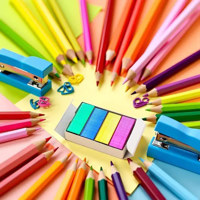 Alt view image 2 of 7 - 800Pcs Mini Color Staples DIY Shop Stapler Refills Standard Book Mini Color Office Staples Office and School Supplies (24/6mm)
