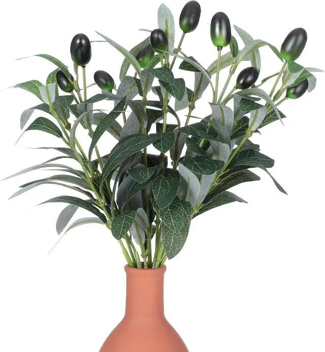 Main image of 5Pcs Faux Olive Leaves Stems, 11 Inch Olive Branches Artificial Tree Tabletop Greenery Stems for Vase Decor Wedding Greenery Home Office Party Decor Centerpieces