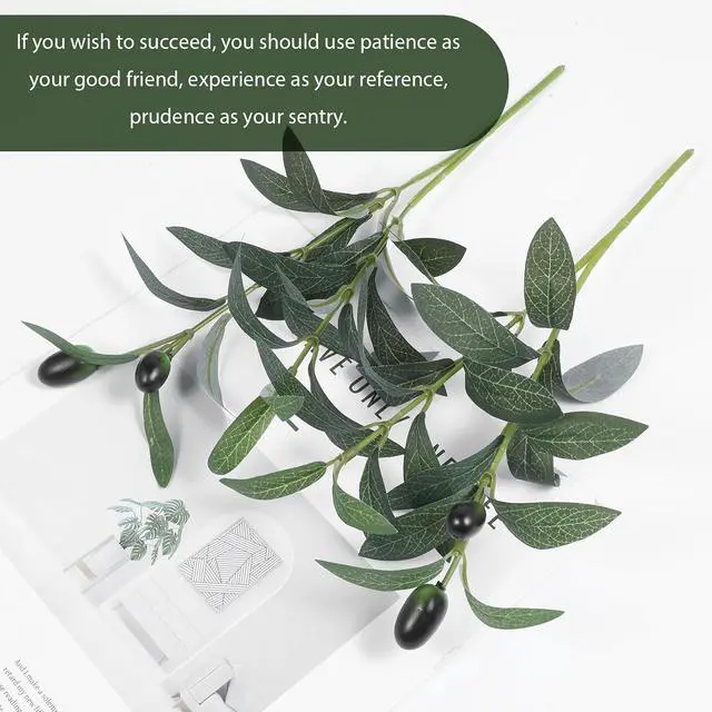 Alt view image 5 of 7 - 5Pcs Faux Olive Leaves Stems, 11 Inch Olive Branches Artificial Tree Tabletop Greenery Stems for Vase Decor Wedding Greenery Home Office Party Decor Centerpieces