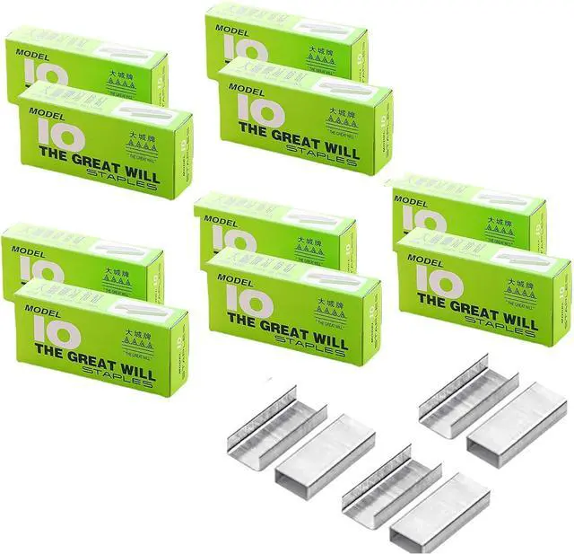 Main image of 10# Staples, 10000 Pcs 0.4 Inch x 0.2 Inch Stainless Steel Staples for Desk Stapler of Office School and Home (10#)