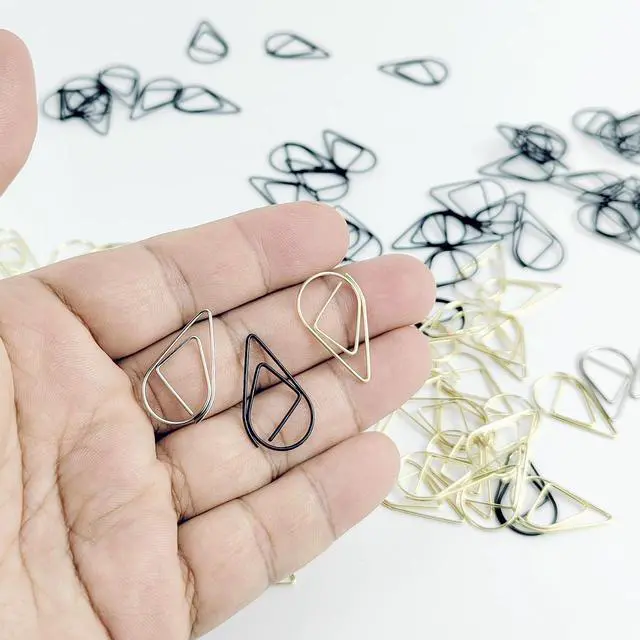 Alt view image 4 of 7 - 50 Pcs Black Paper Clips, 1 Inch Stainless Steel Decorative Shaped Paper Clips for Office School Supplies Wedding Invitations (Black)