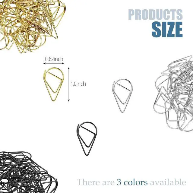 Alt view image 2 of 7 - 50 Pcs Black Paper Clips, 1 Inch Stainless Steel Decorative Shaped Paper Clips for Office School Supplies Wedding Invitations (Black)