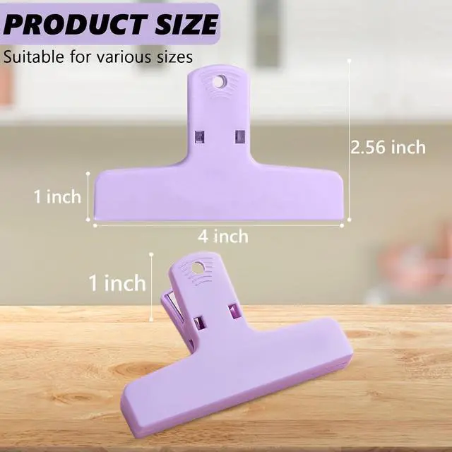 Alt view image 2 of 7 - 12 Pack Chip Bag Clips, 4 Inch Macaron Colored Colors Foods Chip, Bag Clips,Plastic Heavy Duty Seal Grips for Refrigerator Food Storage Packages, Photos