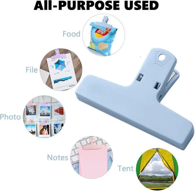 Alt view image 5 of 7 - 12 Pack Chip Bag Clips, 4 Inch Macaron Colored Colors Foods Chip, Bag Clips,Plastic Heavy Duty Seal Grips for Refrigerator Food Storage Packages, Photos