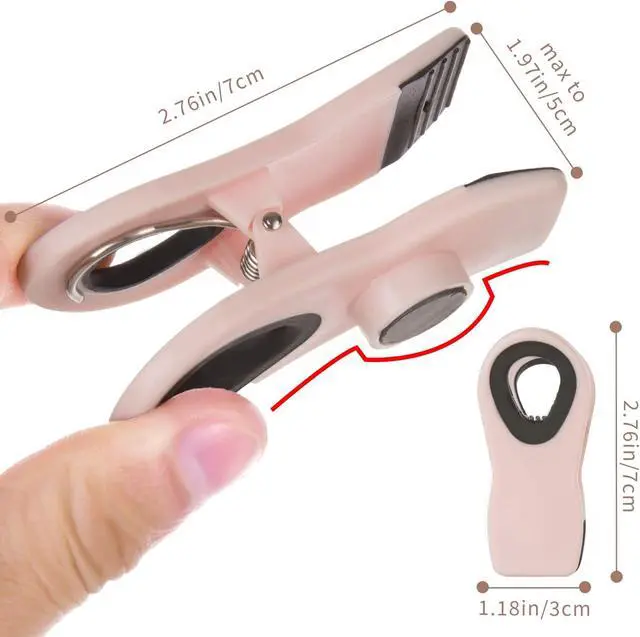 Alt view image 3 of 6 - Chip Clips, Bag Clips, Magnetic Bread Food Package with Silicone Textured Mouth (10pcs Pink)