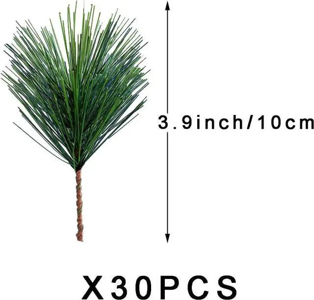 Alt view image 4 of 7 - Green Plants Pine Needles Artificial Pine Needles Branches Fake Pine Picks for Christmas Garland Wreath Decorations (3.9inch)