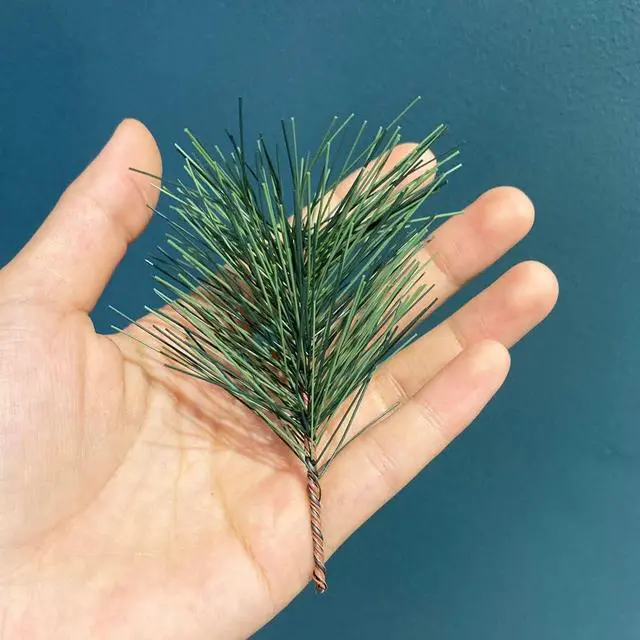 Alt view image 7 of 7 - Green Plants Pine Needles Artificial Pine Needles Branches Fake Pine Picks for Christmas Garland Wreath Decorations (3.9inch)