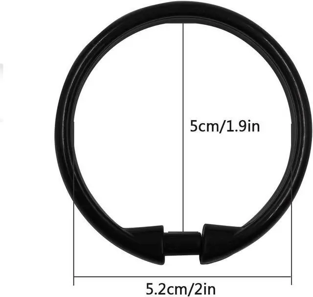 Alt view image 2 of 6 - Shower Curtain Rings-12 Pack- Plastic Shower Curtain Hooks O-Shaped Rings Hook Glide Easily on Bathroom Shower Rod(Black)