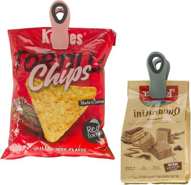 Alt view image 6 of 6 - Chip Clips, Bag Clips, Magnetic Bread Food Package with Silicone Textured Mouth (10pcs Pink)