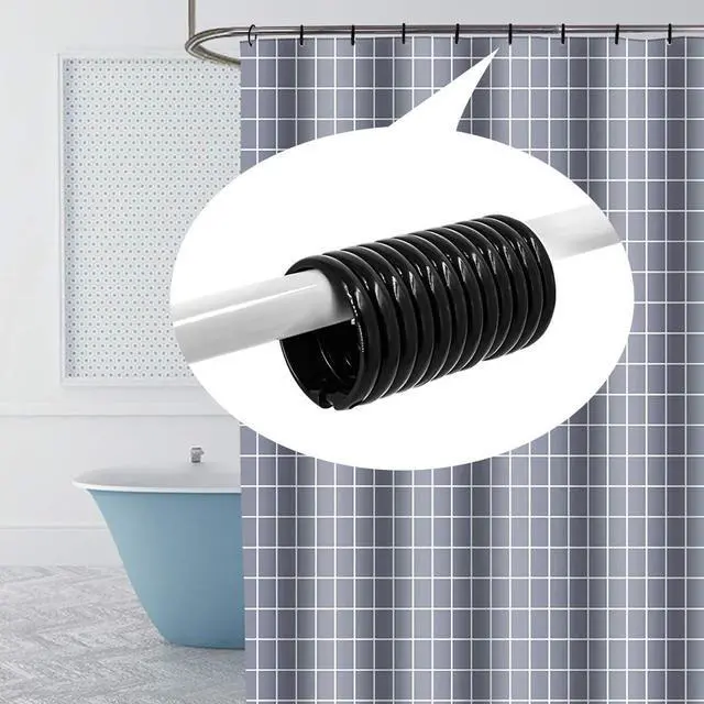 Alt view image 6 of 6 - Shower Curtain Rings-12 Pack- Plastic Shower Curtain Hooks O-Shaped Rings Hook Glide Easily on Bathroom Shower Rod(Black)