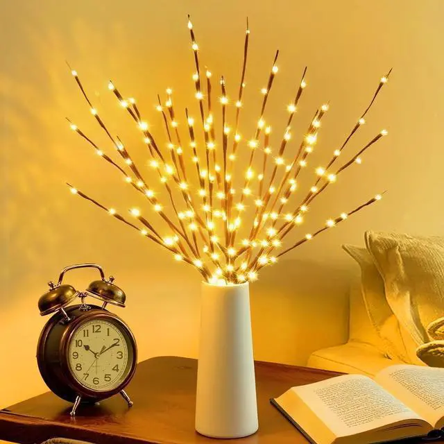 Alt view image 2 of 7 - DK177 2 Pack Led Branch Light Battery Operated Lighted Branch Vase Filler Willow Tree Artificial Little Twig Power Brown 30 Inch 20 LED for Home Romantic Decoration, Warm White
