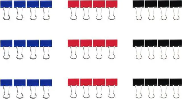Main image of Ykimok 36 Pcs Mini Binder Clips, 5/8 inch(15mm), Colored Binder Clips, Paper Clamps Mini Size for Office Supplies, 3 Vibrant Colors