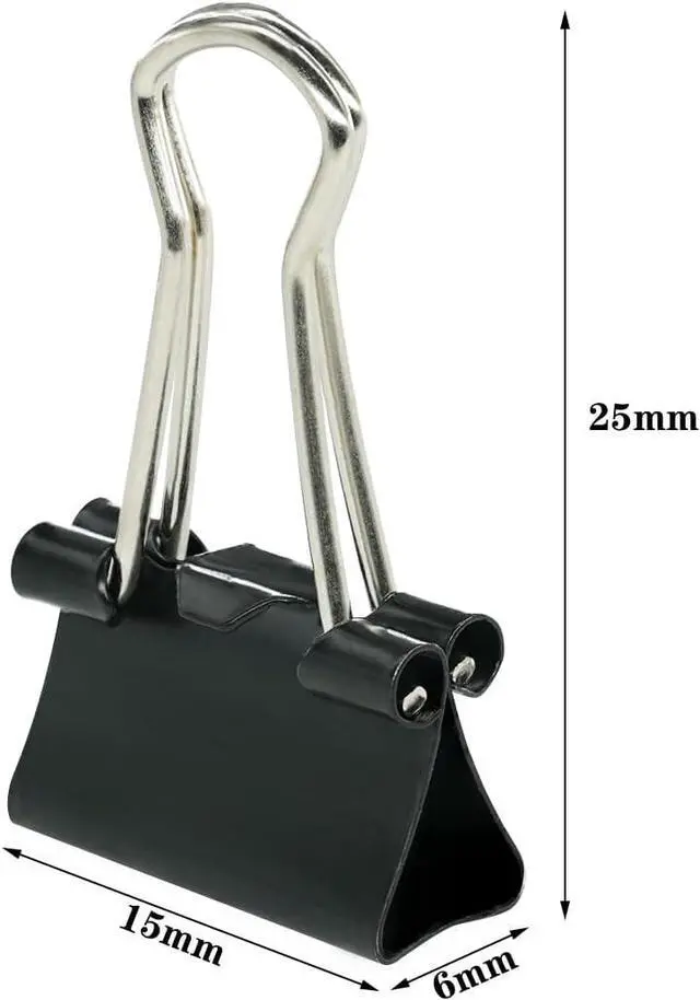 Alt view image 2 of 7 - Ykimok 40Pcs Mini Binder Clips, 5/8 inch(15mm), Paper Clamps Micro Size for Office Supplies, Black