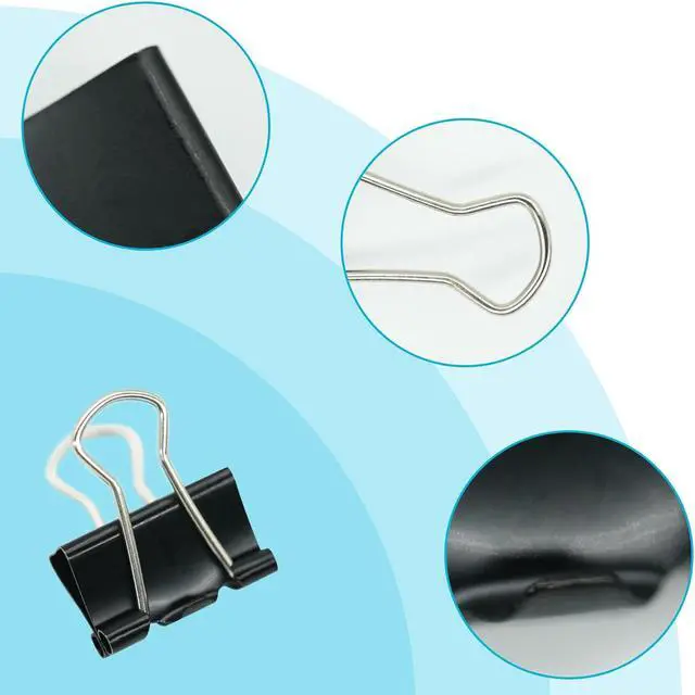 Alt view image 6 of 6 - Ykimok 48Pcs Mini Binder Clips, 0.5 inch(13mm), Paper Clamps Micro Size for Office Supplies, Black