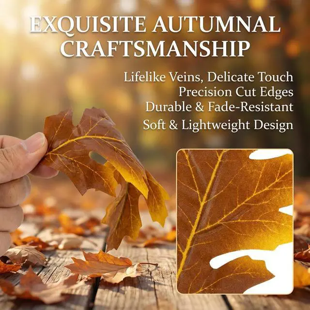 Alt view image 3 of 7 - RAINFLOW 40PCS Artificial Fall Maple Leaves - Thanksgiving Decorations | Red Faux Maple Leaves for Wall, Fireplace, Table & Wedding Decor, Autumn Fall Leaves for Crafts and Seasonal Home Decoration