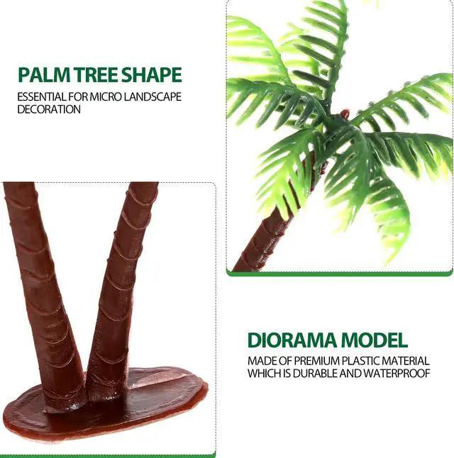 Alt view image 4 of 6 - 10pcs Plastic Palm Tree Model Trees - Miniature Palm Trees: Fake Plastic Trees for Plant Pots Bonsai Craft Micro Landscape DIY Decor