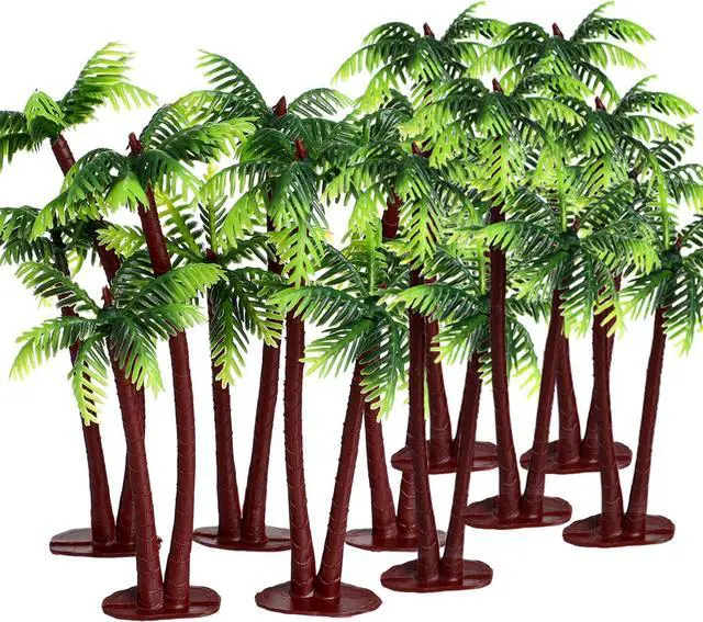Main image of 10pcs Plastic Palm Tree Model Trees - Miniature Palm Trees: Fake Plastic Trees for Plant Pots Bonsai Craft Micro Landscape DIY Decor